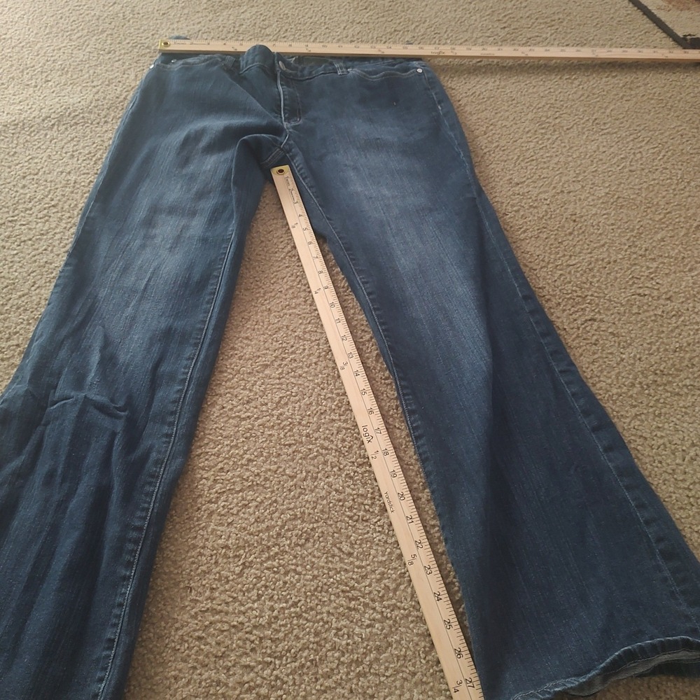 Michael Kors Womens Dark Wash Rhinestone Logo Jeans Blue Size 12 Stretch Denim - Picture 6 of 6